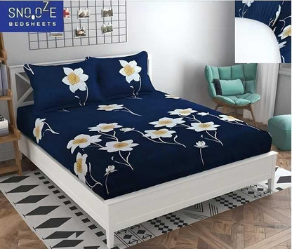 Fitted Bedsheet Contrast Pillow Cover Set(360 degree elastic)